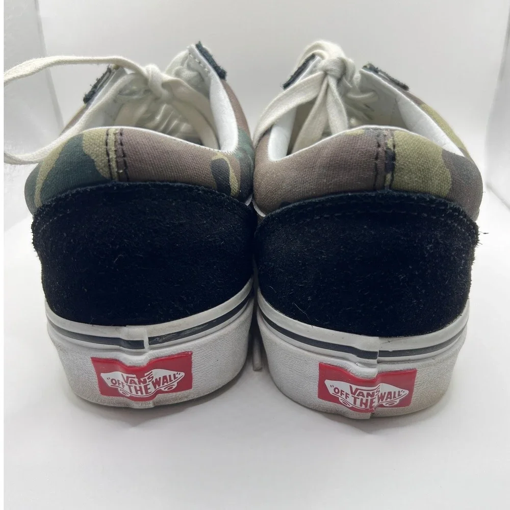 Vans Old Skool Size Men 6 Women 7.5 Camo Black Excellent Skate Shoes